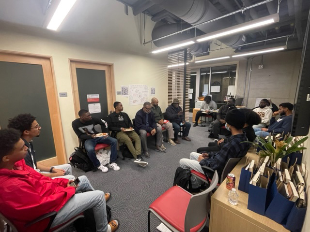 Big group of student meeting at Barbershop talk