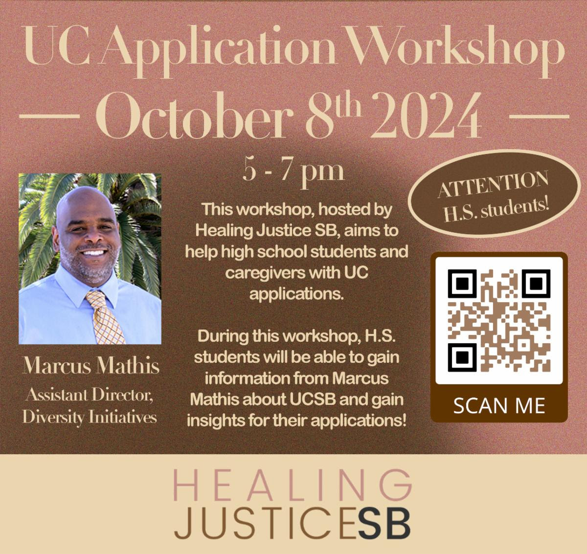 Workshop flyer with Marcus Mathis' photo