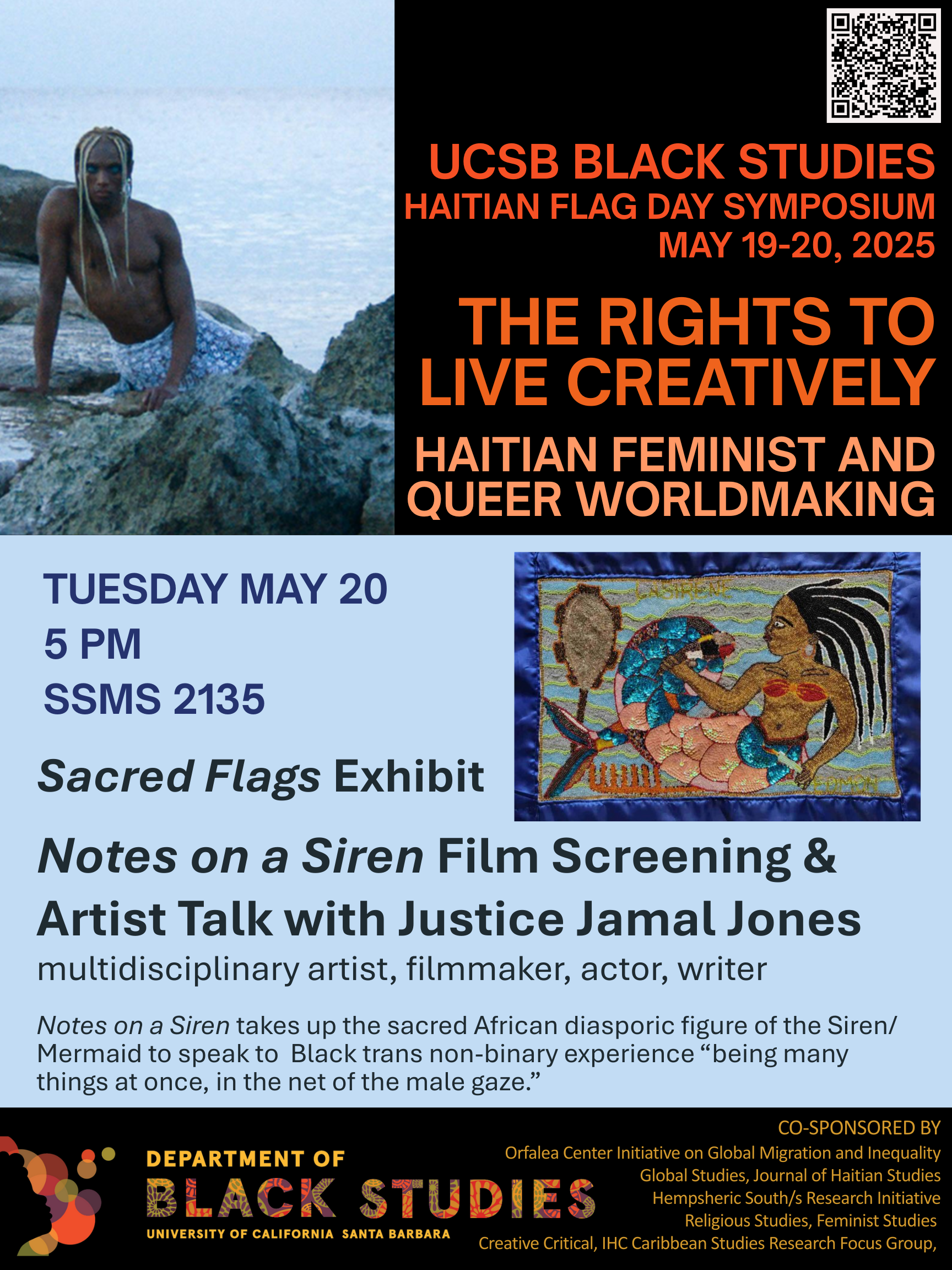 sacred Haitian flag and Black mermaid